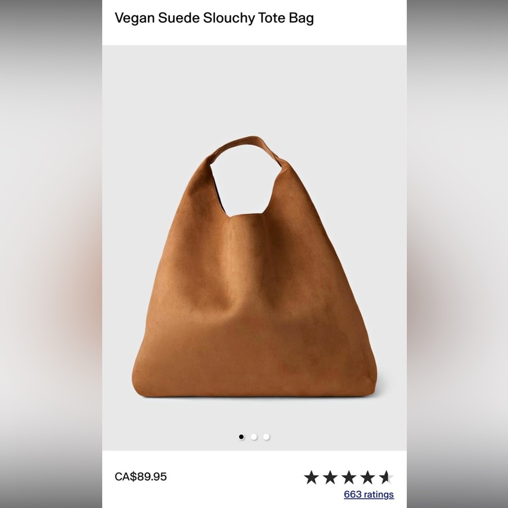 GAP Vegan Suede Tote Bag - Tan